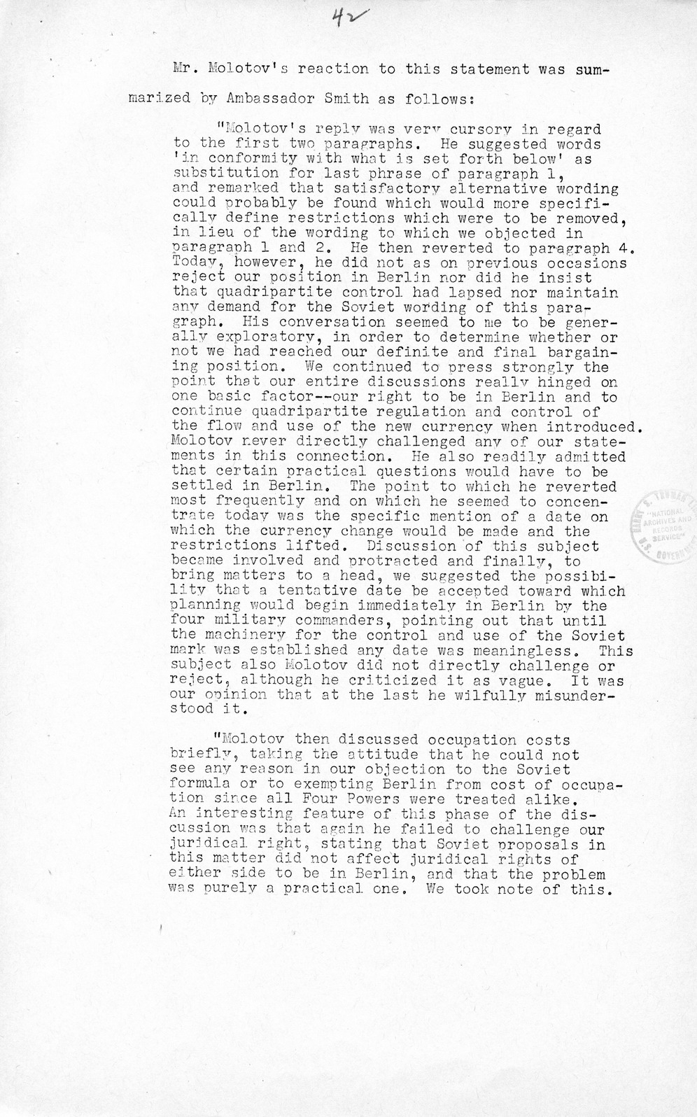 Press Release, The Berlin Crisis: A Report on the Moscow Discussions, 1948