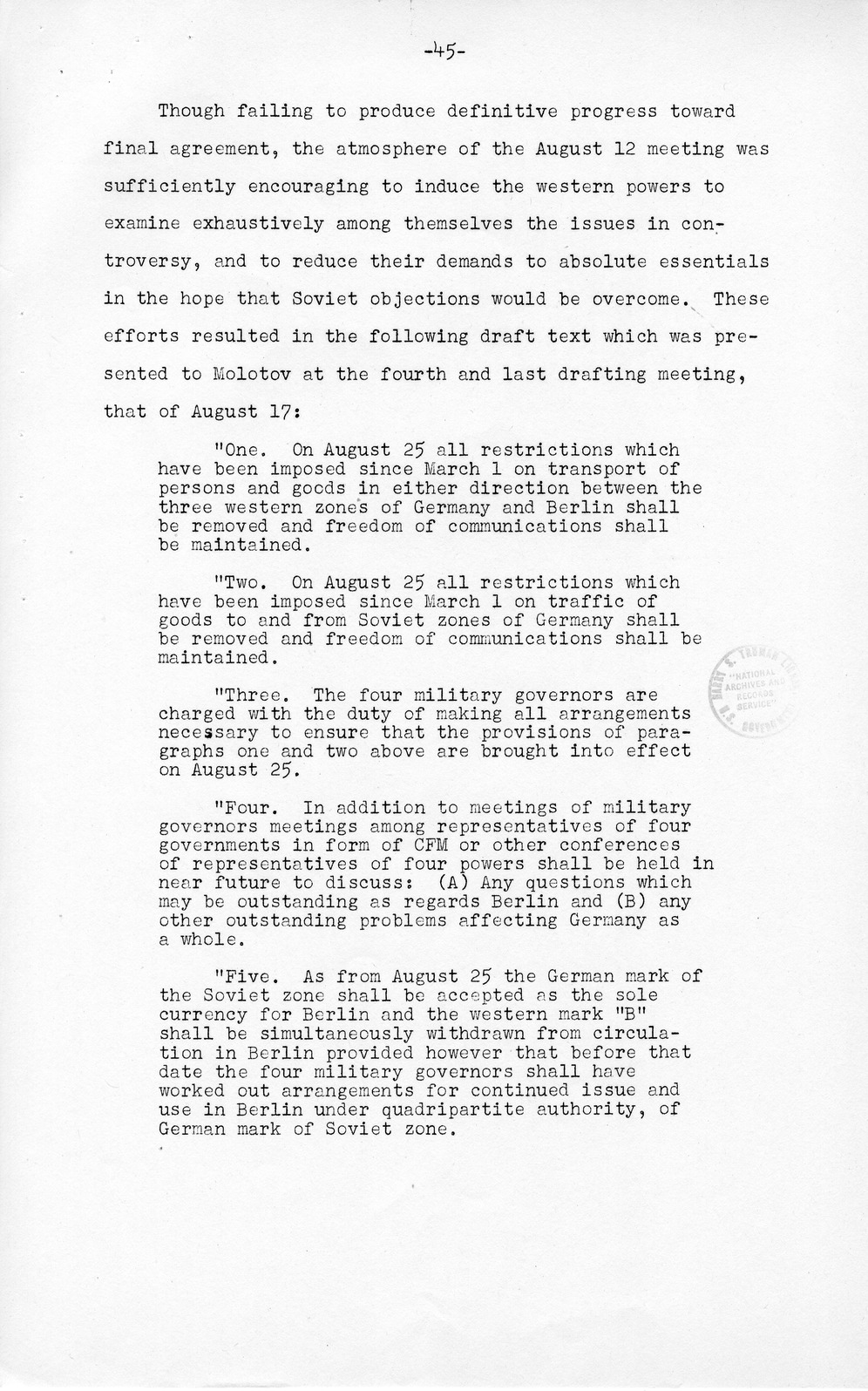 Press Release, The Berlin Crisis: A Report on the Moscow Discussions, 1948