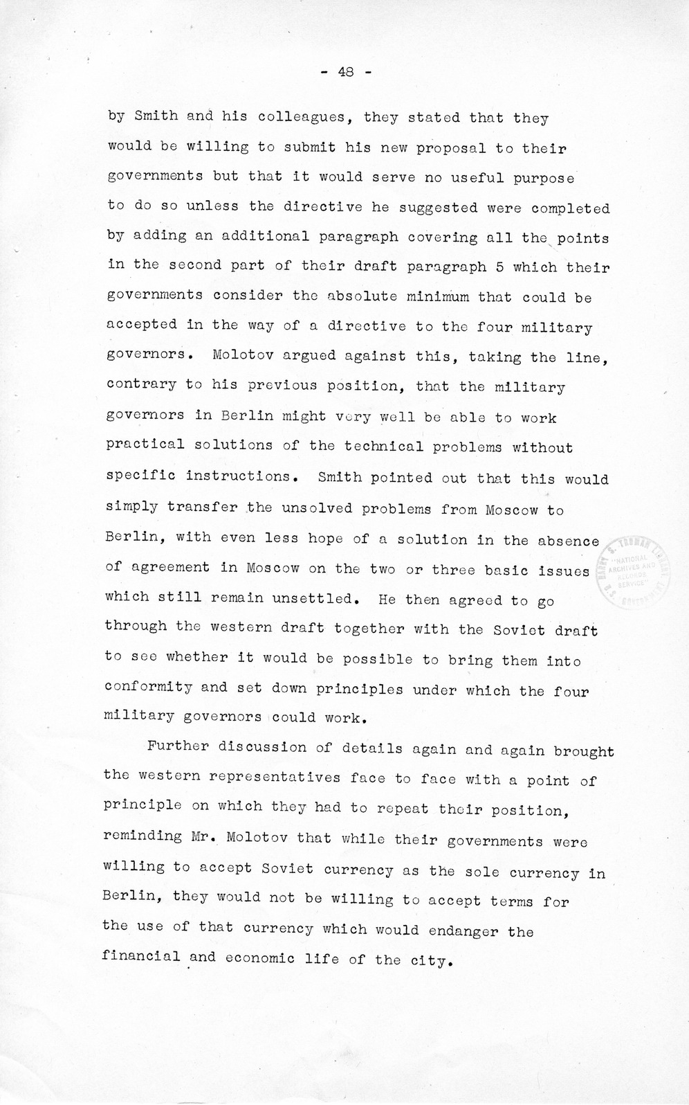 Press Release, The Berlin Crisis: A Report on the Moscow Discussions, 1948