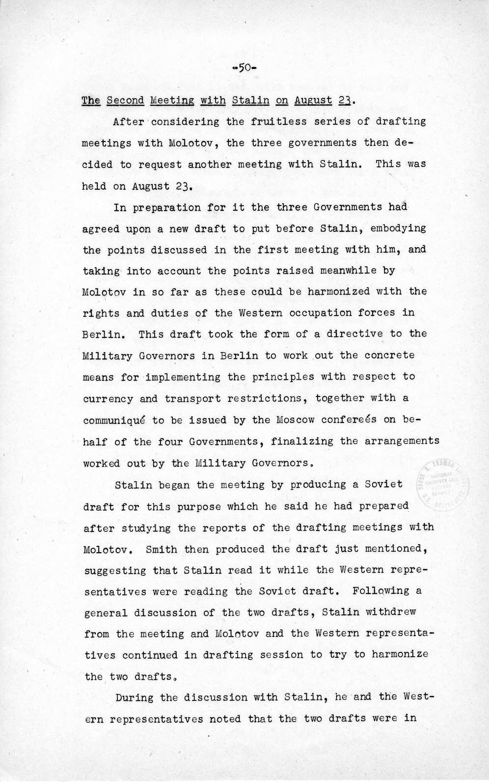 Press Release, The Berlin Crisis: A Report on the Moscow Discussions, 1948