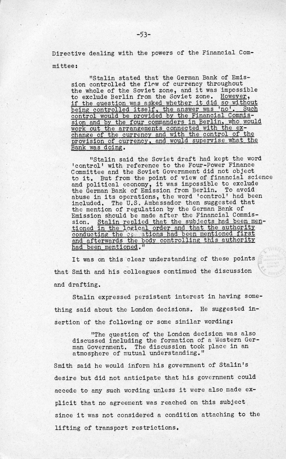 Press Release, The Berlin Crisis: A Report on the Moscow Discussions, 1948