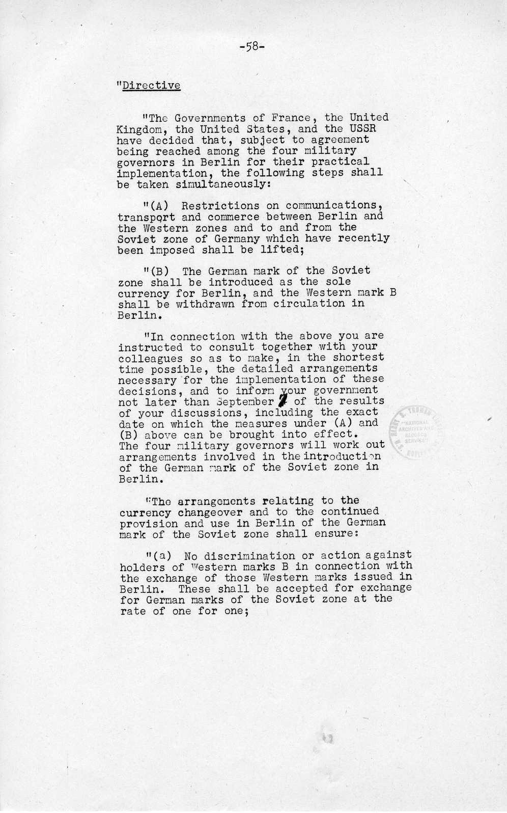 Press Release, The Berlin Crisis: A Report on the Moscow Discussions, 1948