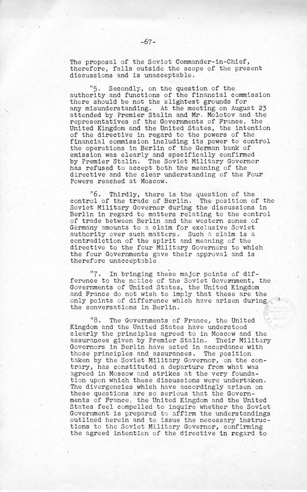 Press Release, The Berlin Crisis: A Report on the Moscow Discussions, 1948