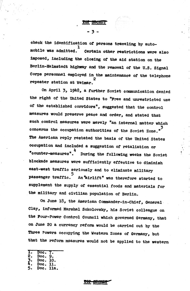 Report Draft, The Berlin Crisis, Research Project Number 17, Department of State