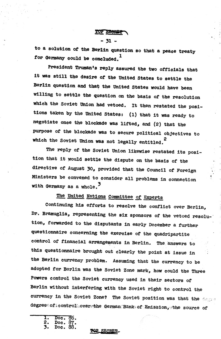 Report Draft, The Berlin Crisis, Research Project Number 17, Department of State