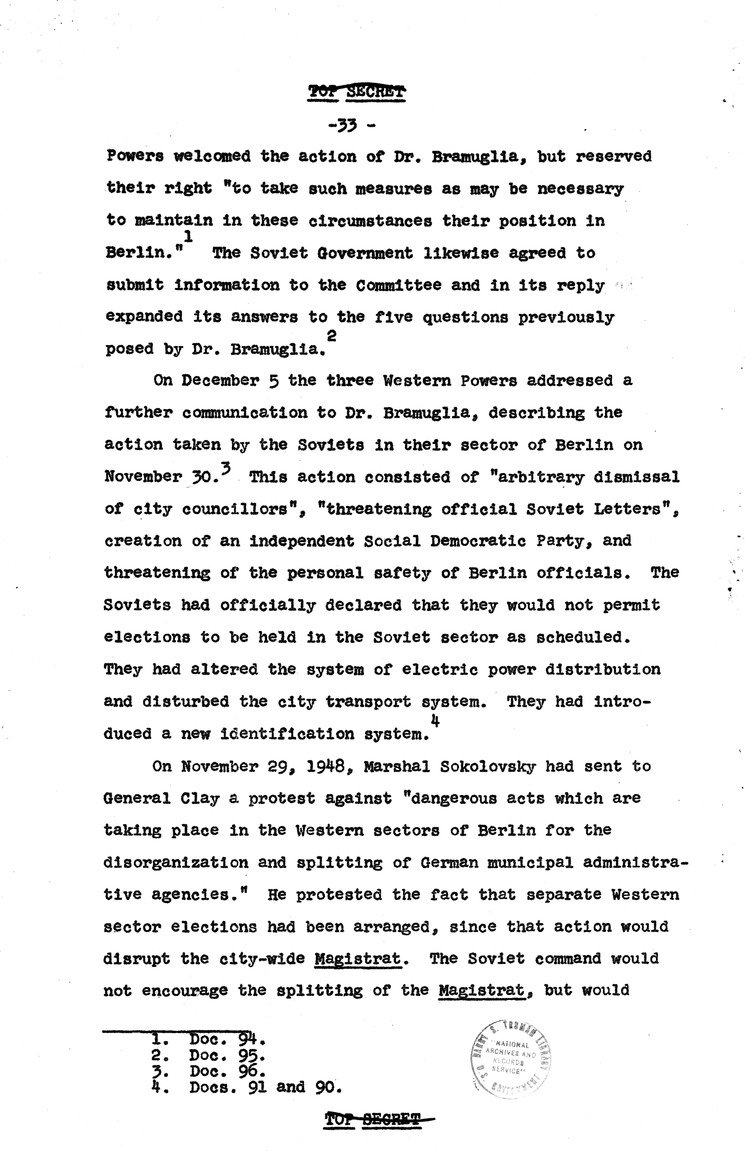 Report Draft, The Berlin Crisis, Research Project Number 17, Department of State