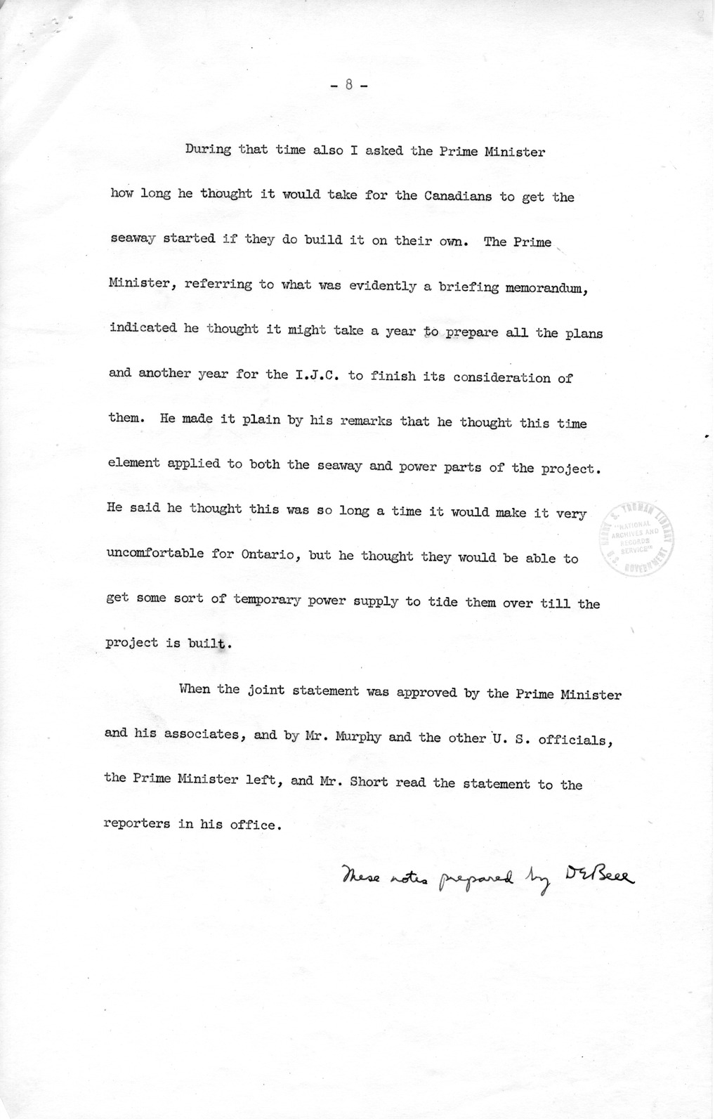 Memorandum from George Elsey to President Harry S. Truman, with Attachment