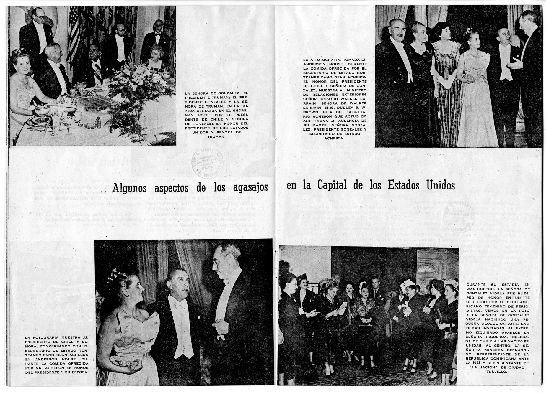 Pamphlet of the Visit to the United States of President Gabriel Gonzalez Videla of Chile