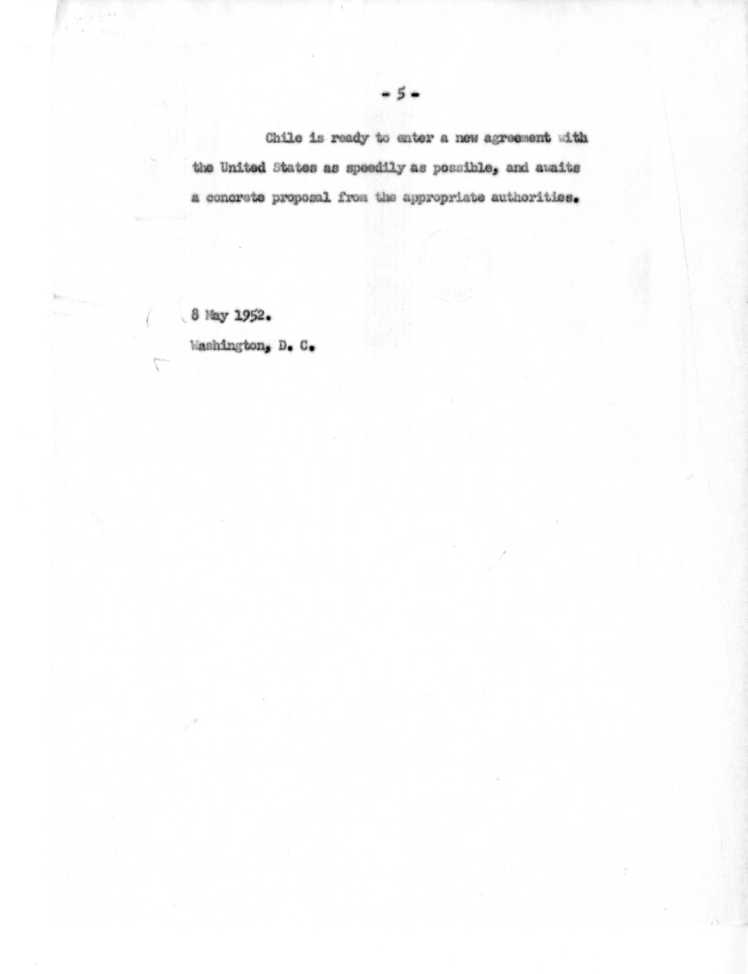 Memorandum from the Embassy of Chile