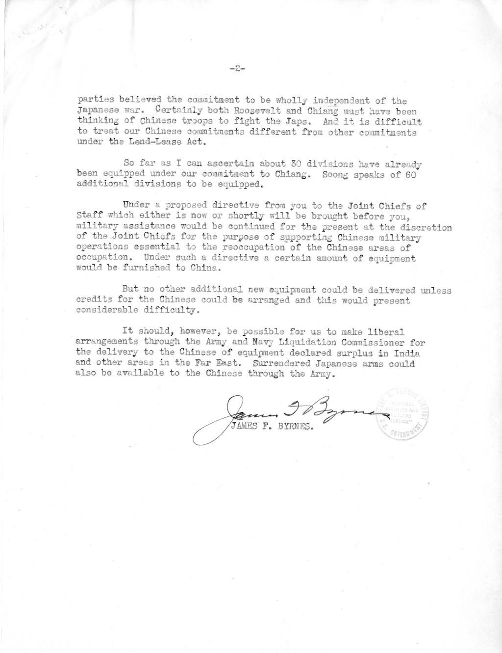 Memoranda from Secretary of State James F. Byrnes and George Elsey to President Harry S. Truman