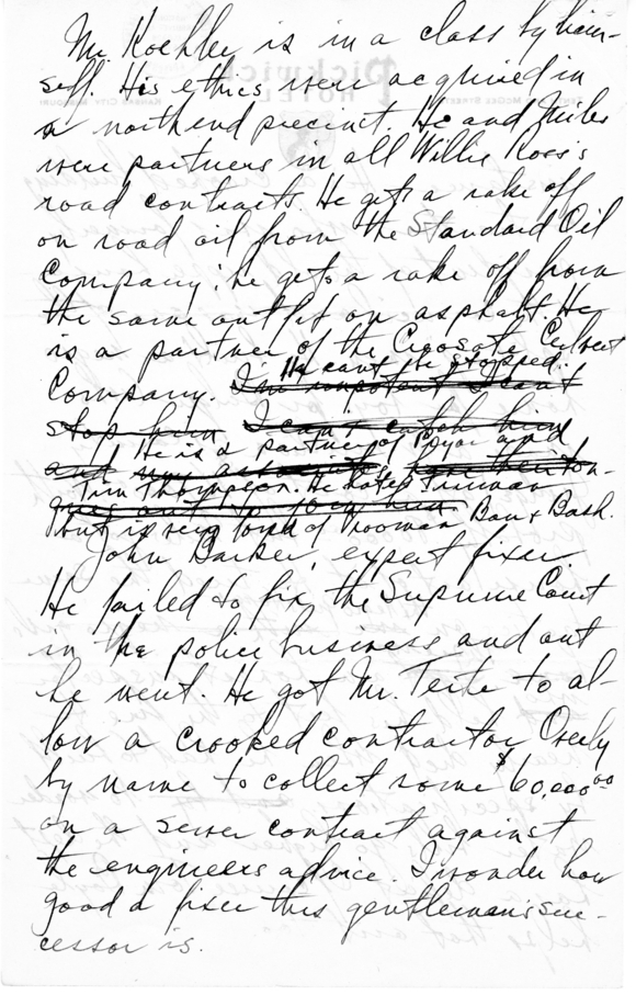 Longhand Note of Judge Harry S. Truman