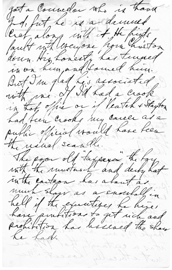 Longhand Note of Judge Harry S. Truman