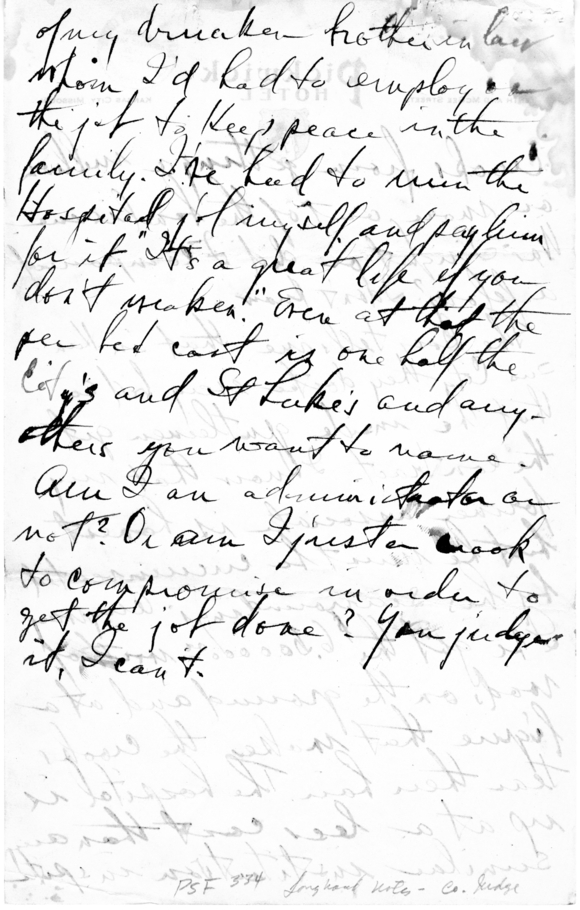 Longhand Note of Judge Harry S. Truman