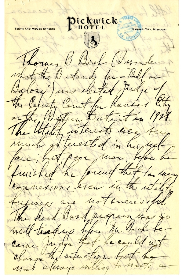 Longhand Note of President Harry S. Truman