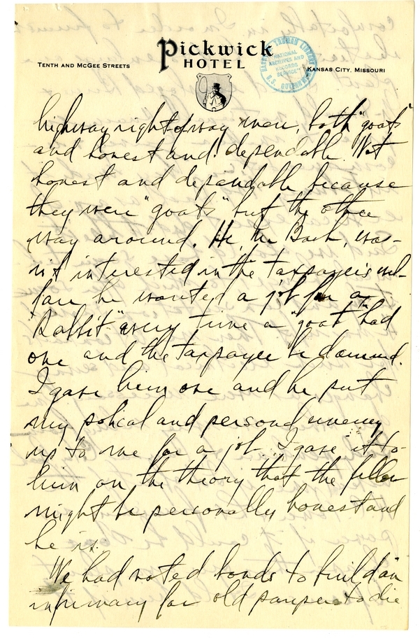 Longhand Note of President Harry S. Truman