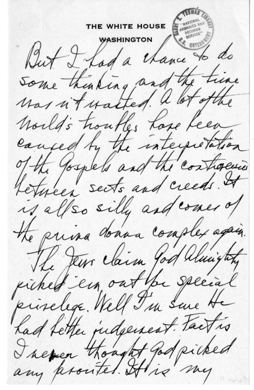 Longhand Note of President Harry S. Truman [includes June 1, 4, and 5, 1945]