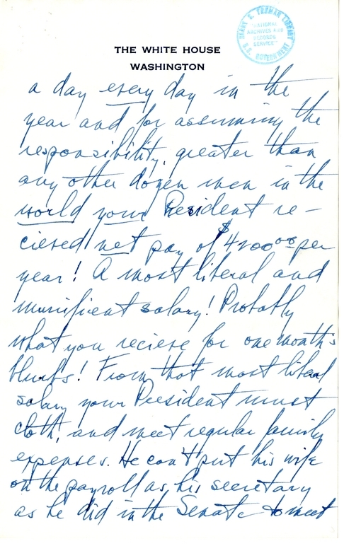 Letter from President Harry S. Truman to Frank Kent