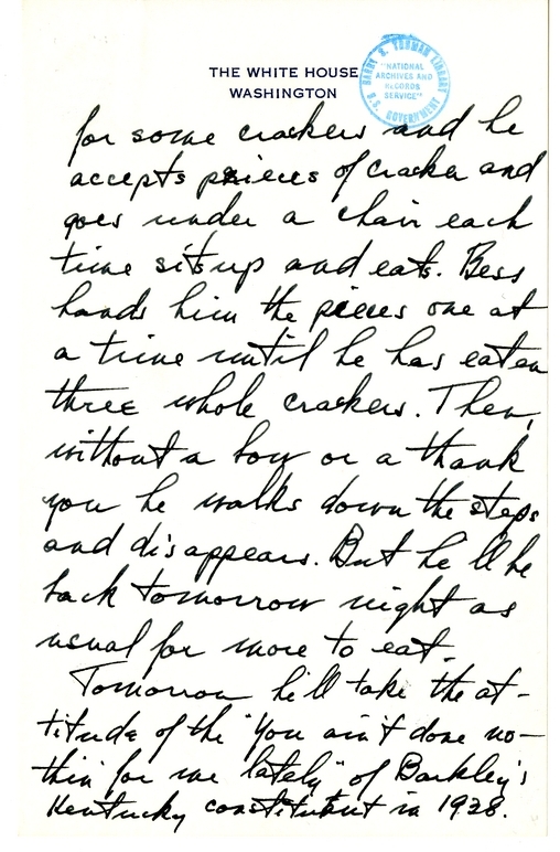 Longhand Note of President Harry S. Truman