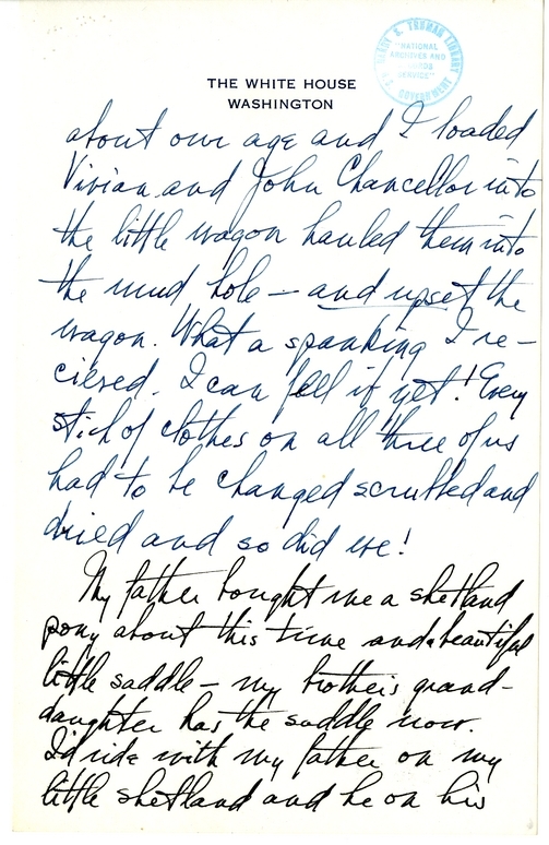 Longhand Note of President Harry S. Truman