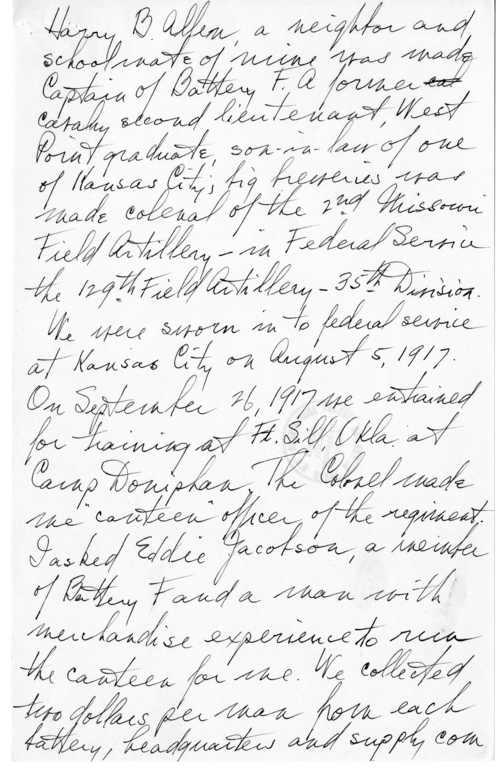 Longhand Note of President Harry S. Truman