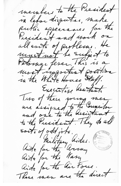 Longhand Note of President Harry S. Truman