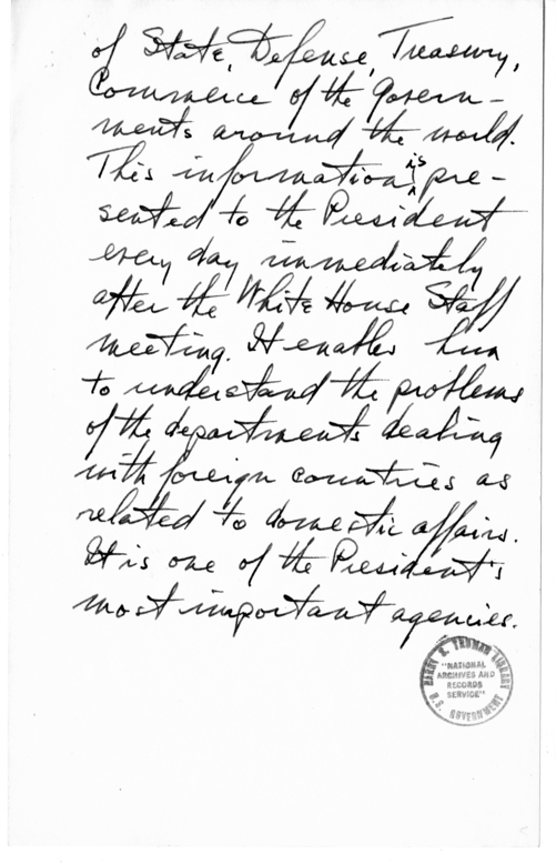 Longhand Note of President Harry S. Truman