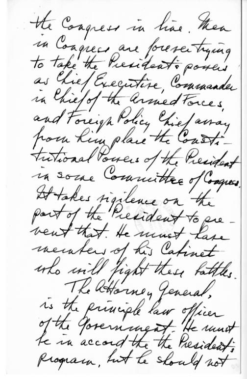 Longhand Note of President Harry S. Truman