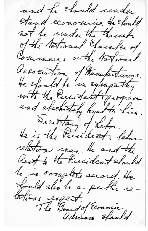 Longhand Note of President Harry S. Truman