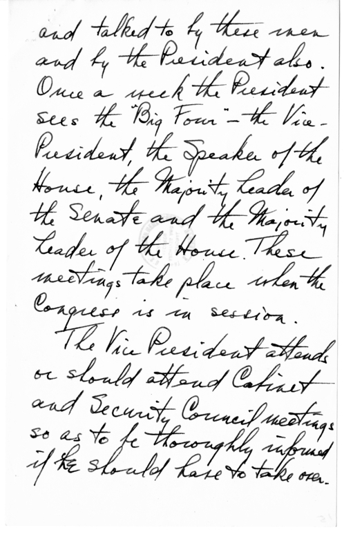 Longhand Note of President Harry S. Truman