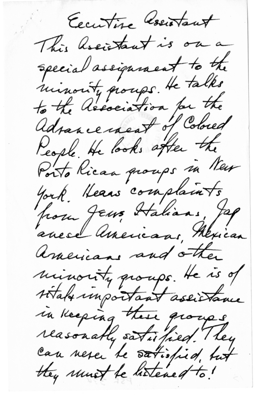 Longhand Note of President Harry S. Truman