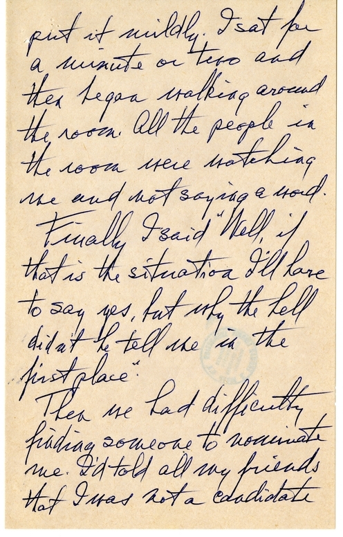 Longhand Note of President Harry S. Truman