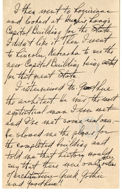 Longhand Note of President Harry S. Truman