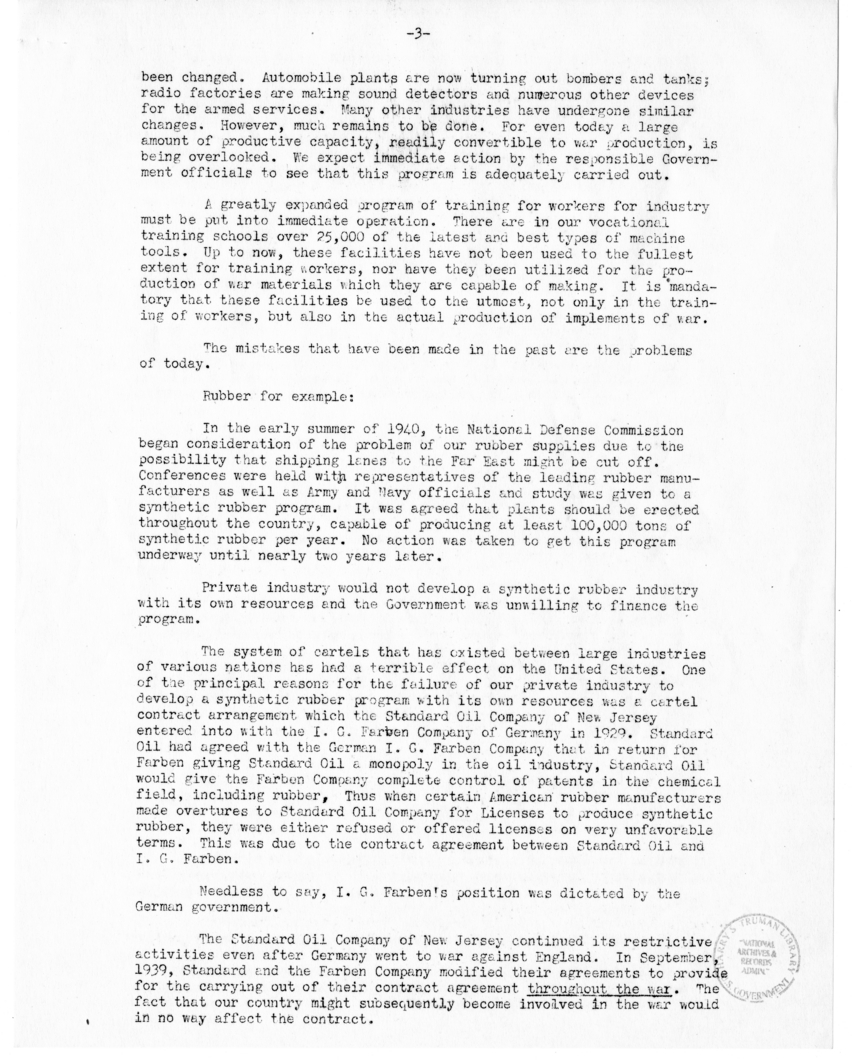 Speech of Harry S. Truman Before the Triennial International Convention, Order of Railroad Telegraphers, Kansas City, Missouri