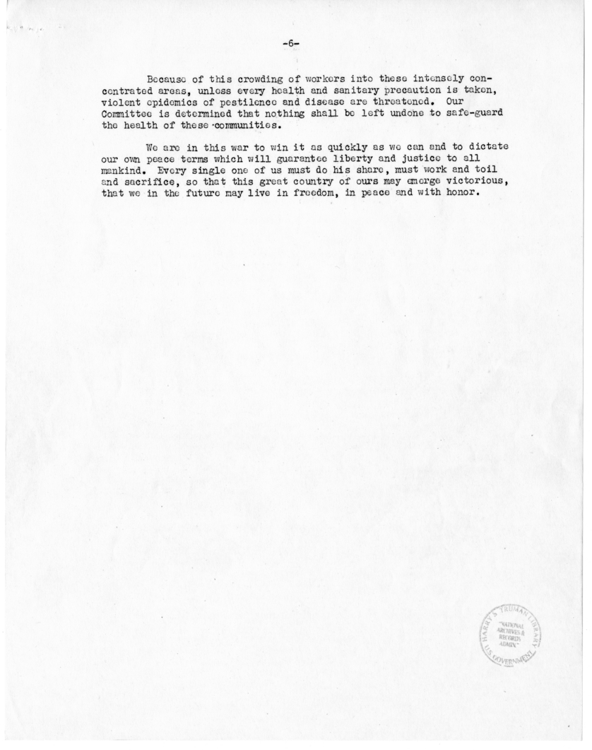 Speech of Harry S. Truman Before the Triennial International Convention, Order of Railroad Telegraphers, Kansas City, Missouri