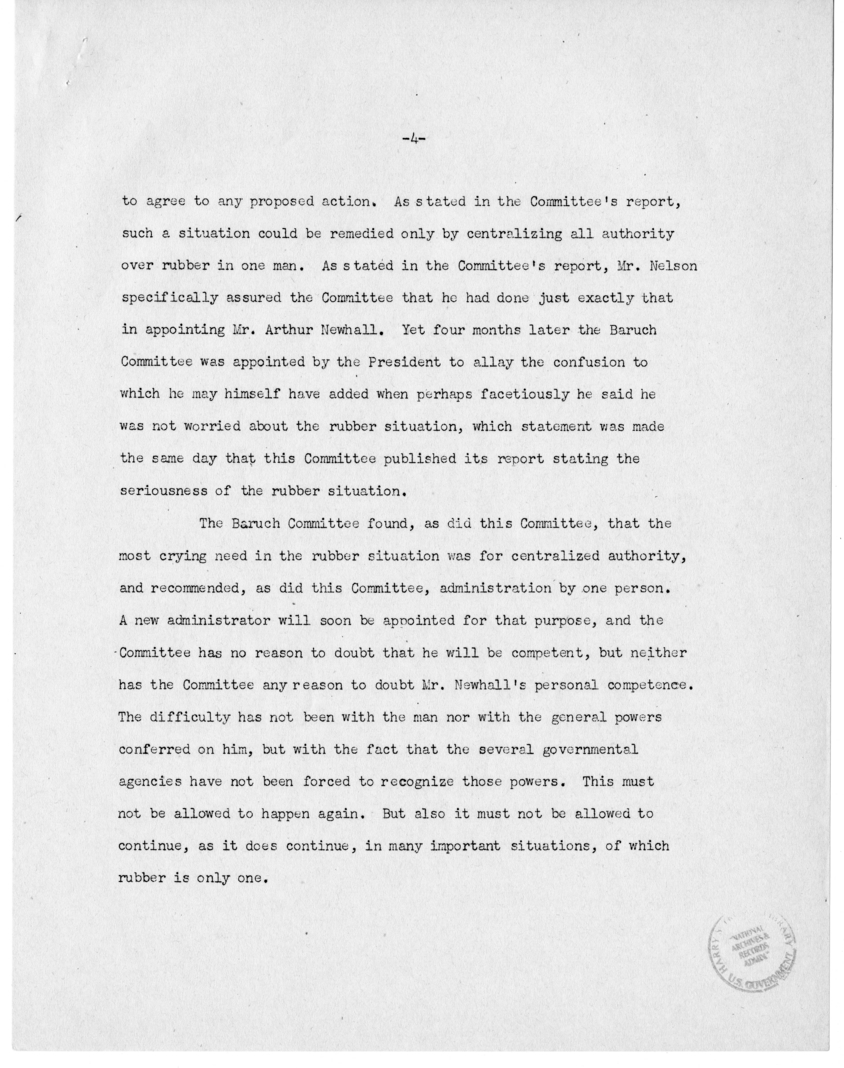 Speech of Senator Harry S. Truman in the United States Senate