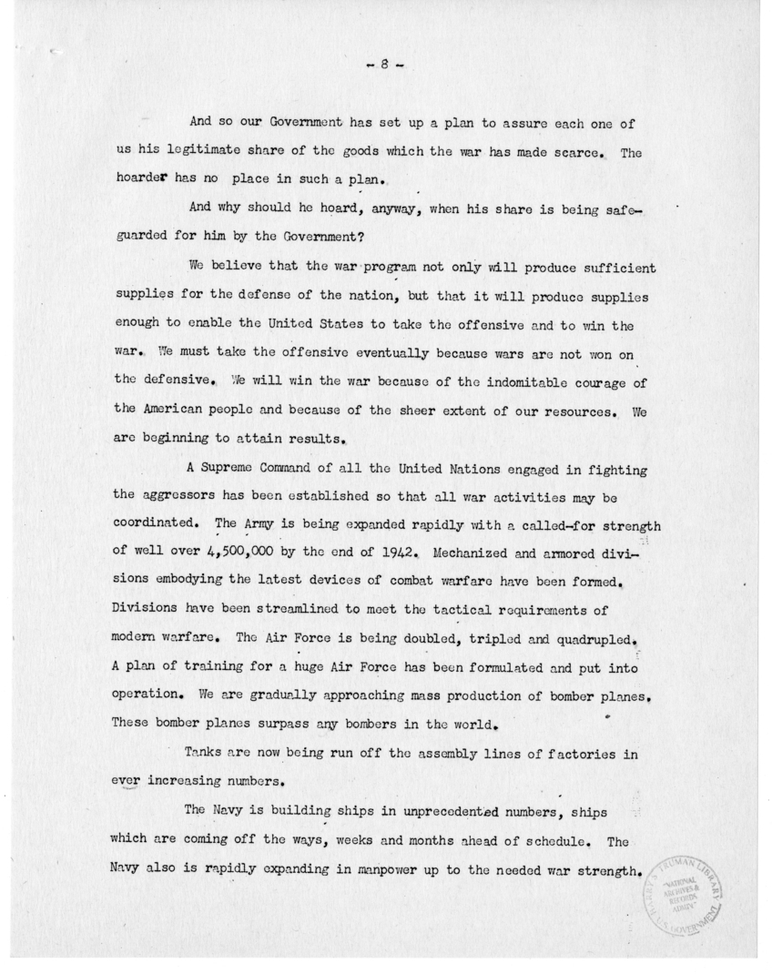 Speech of Senator Harry S. Truman in Jackson County, Missouri