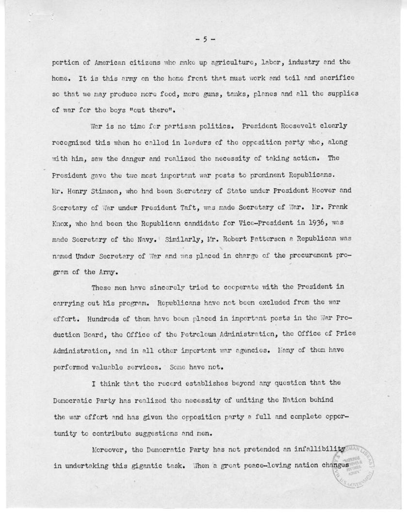 Speech of Senator Harry S. Truman Before the "Victory Dinner" Under the Auspices of the Oklahoma Democratic STate Committee, Oklahoma City, Oklahoma