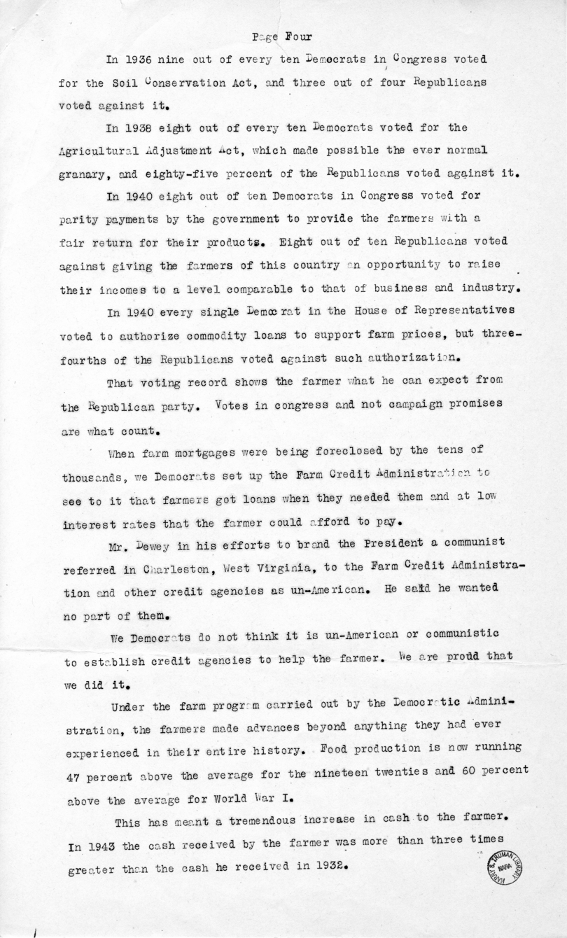 Speech of Senator Harry S. Truman, Democratic Candidate for Vice President, in Peoria, Illinois