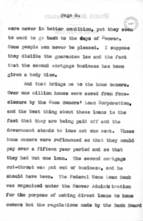 Speech of Senator Harry S. Truman at Jefferson City, Missouri