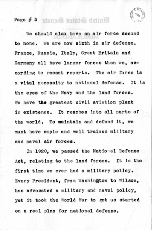 Speech of Senator Harry S. Truman Delivered at Larchmont, New York