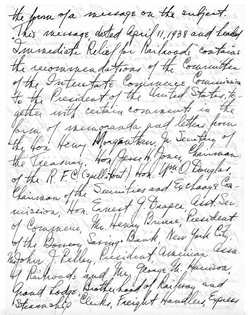 Handwritten Speech Draft of Senator Harry S. Truman