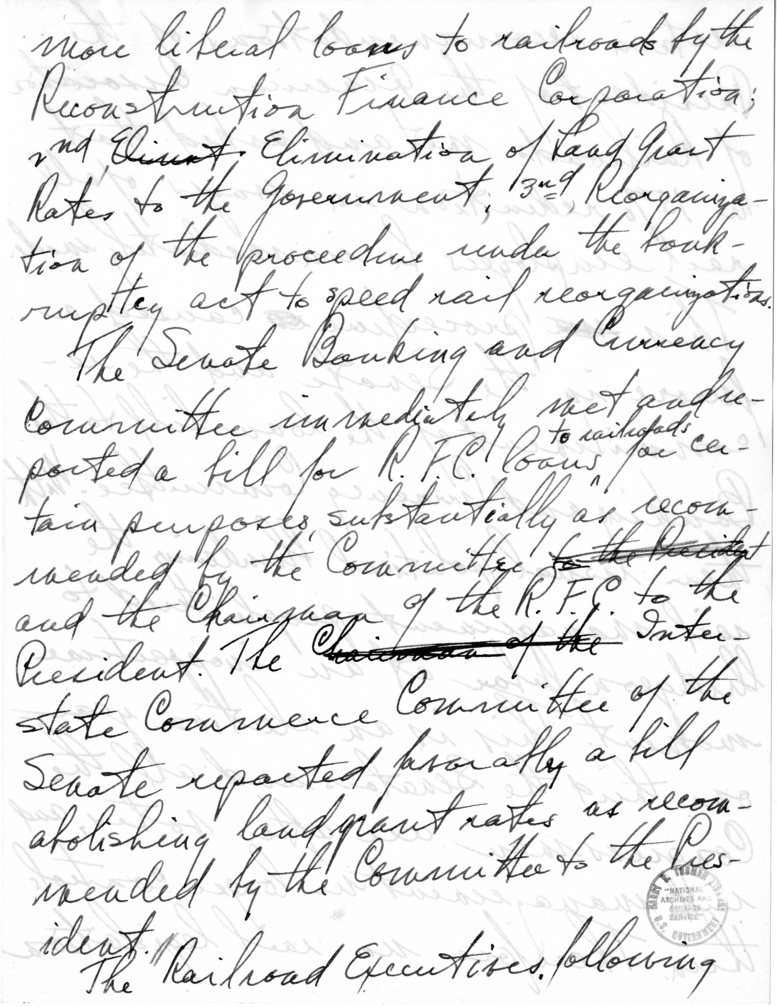 Handwritten Speech Draft of Senator Harry S. Truman