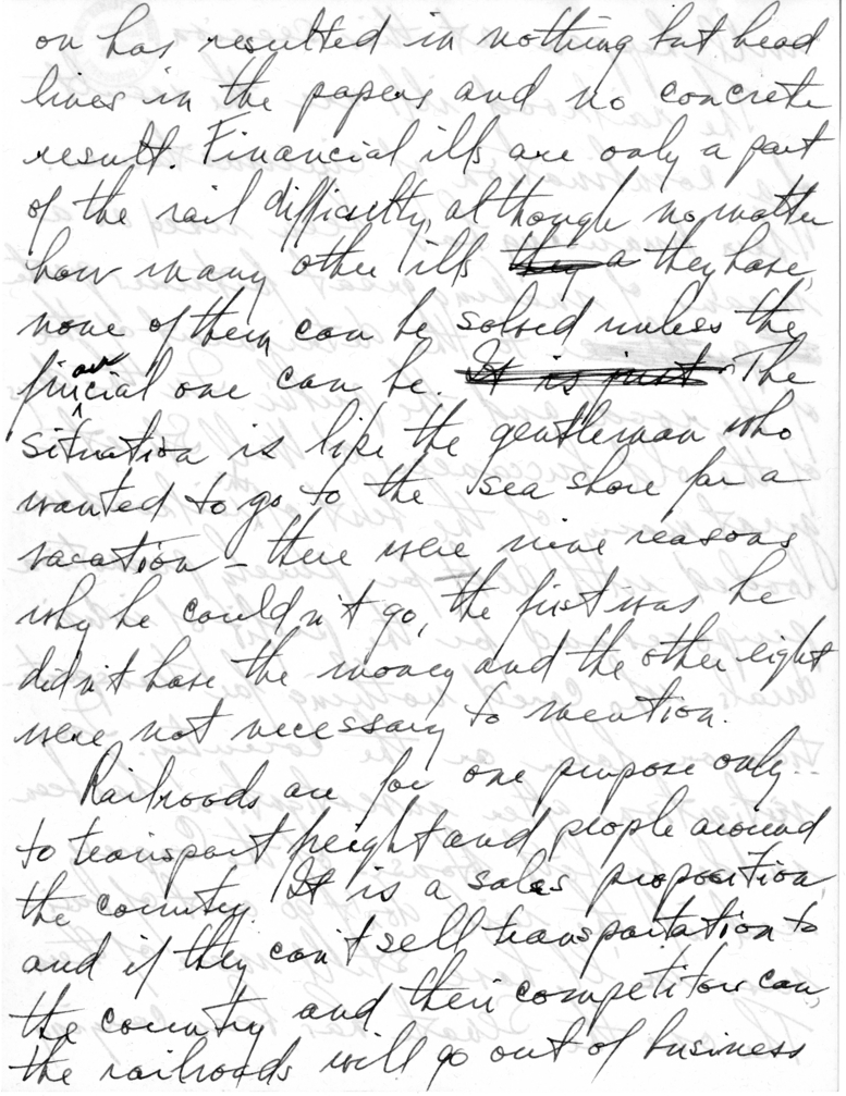 Handwritten Speech Draft of Senator Harry S. Truman