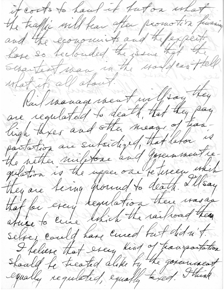 Handwritten Speech Draft of Senator Harry S. Truman