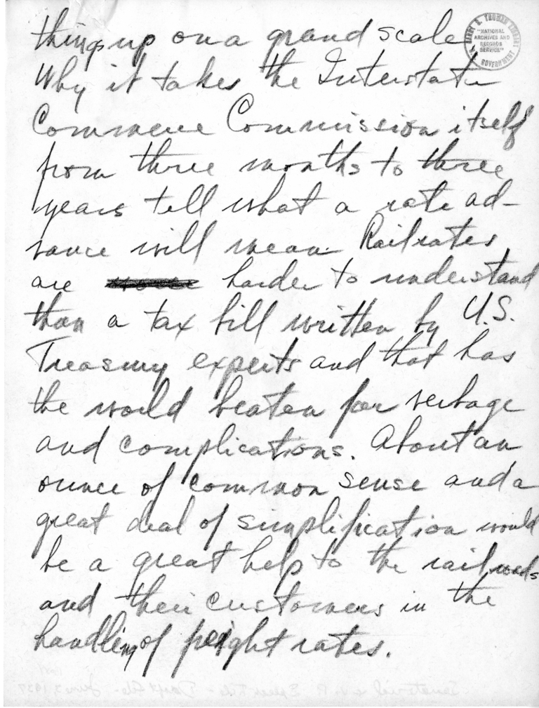 Speech Draft of Senator Harry S. Truman