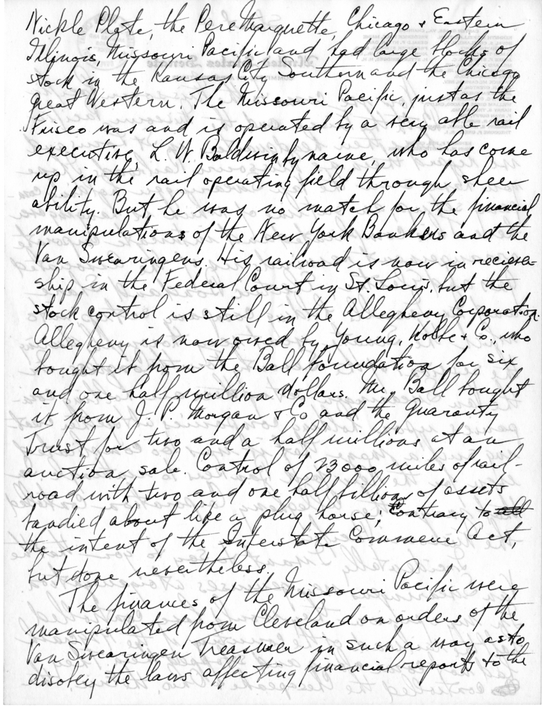 Handwritten Speech Draft of Senator Harry S. Truman