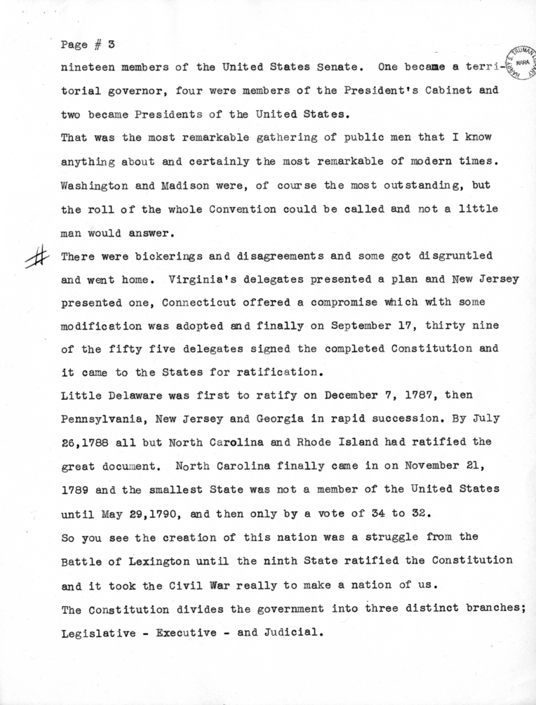 Speech of Senator Harry S. Truman delivered at St. Louis, Missouri