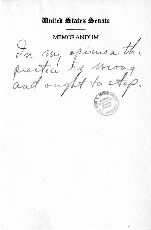 Draft Speech of Senator Harry S. Truman, "Statesmanship in Finance"