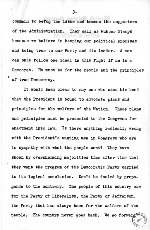 Speech of Senator Harry S. Truman Before the State Democratic Convention at Jefferson City, Missouri