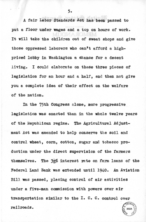 Speech of Senator Harry S. Truman Before the State Democratic Convention at Jefferson City, Missouri